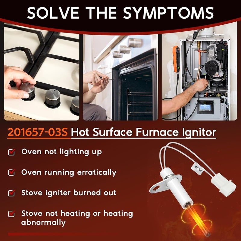 Replizo Upgraded 201657-03S Furnace Hot Surface Ignitors Compatible with Goodman Amana Janitrol Nitride Igniters, Replace 201657-03 20165702 20165702S 601TB IGN02004 0230K00001 - Image 4